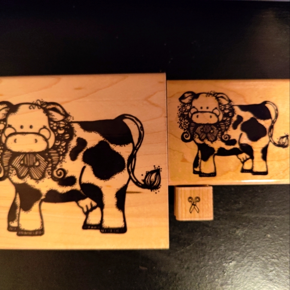 3 d.o.t.s. stampers - 2 cows + 1 scissors
